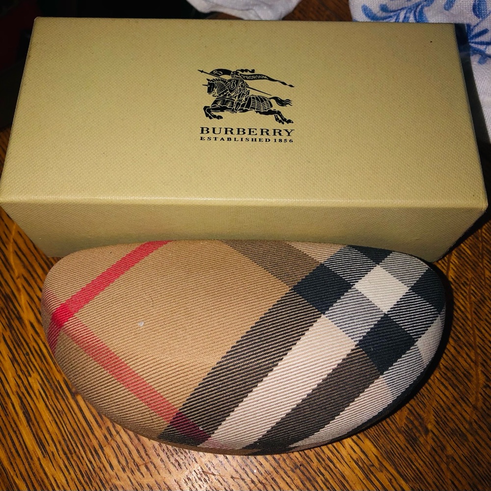 Burberry Beige and Red Plaid Eyeglass Case
